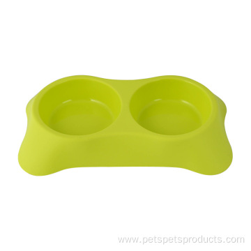 plastic trapezoidal plastic double bowl pet supplies